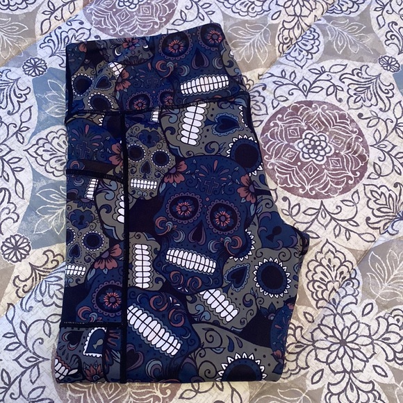 Constantly Varied Gear Midnight Skulls Cropped Leggings - Picture 2 of 3